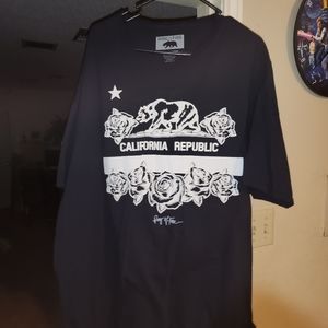 Nwot California republic shirt black with heavy white graphic 3xl